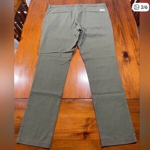 Norse Projects Aros Slim Light Stretch Mens Olive Green Pants Size 38 98% Cotton